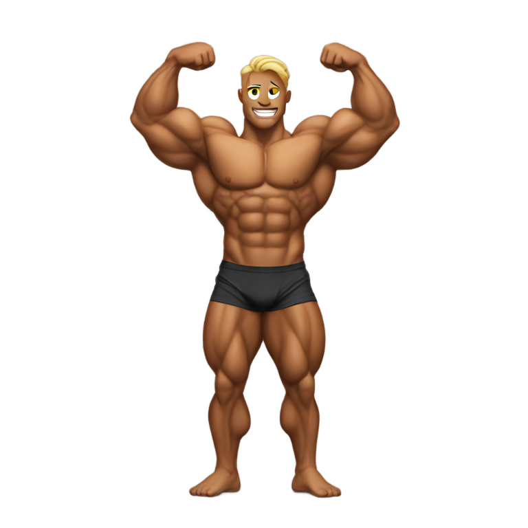 genmoji : Culturiste en train de faire de la musculation