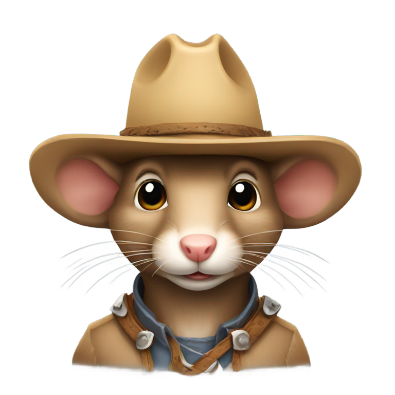 genmoji : Rat en chapeau de cowboy