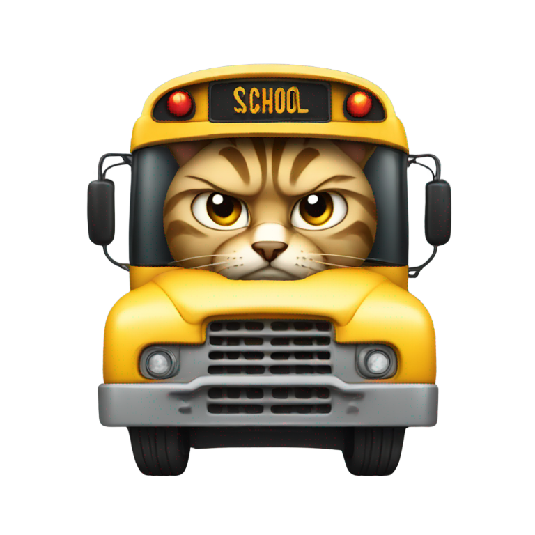 genmoji：愤怒的猫校车司机