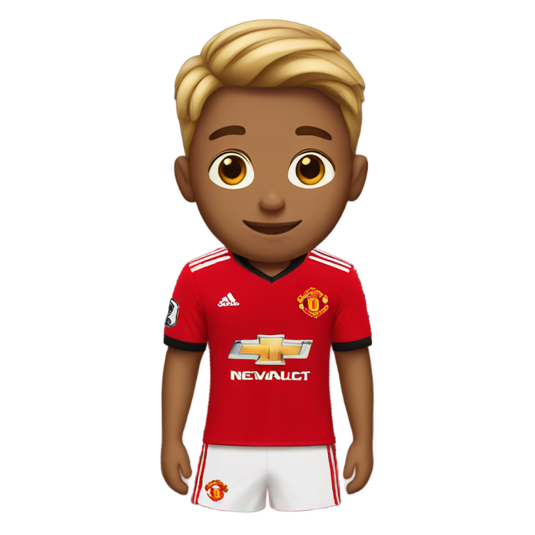 genmoji : Un garçon portant un maillot de Manchester United