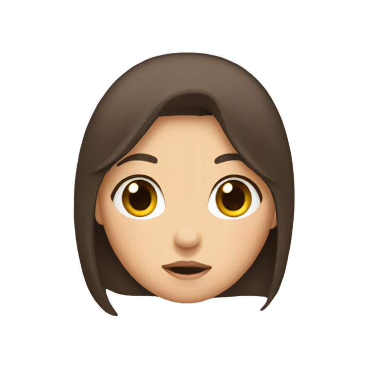 genmoji：brunette girl confused and doesn't know