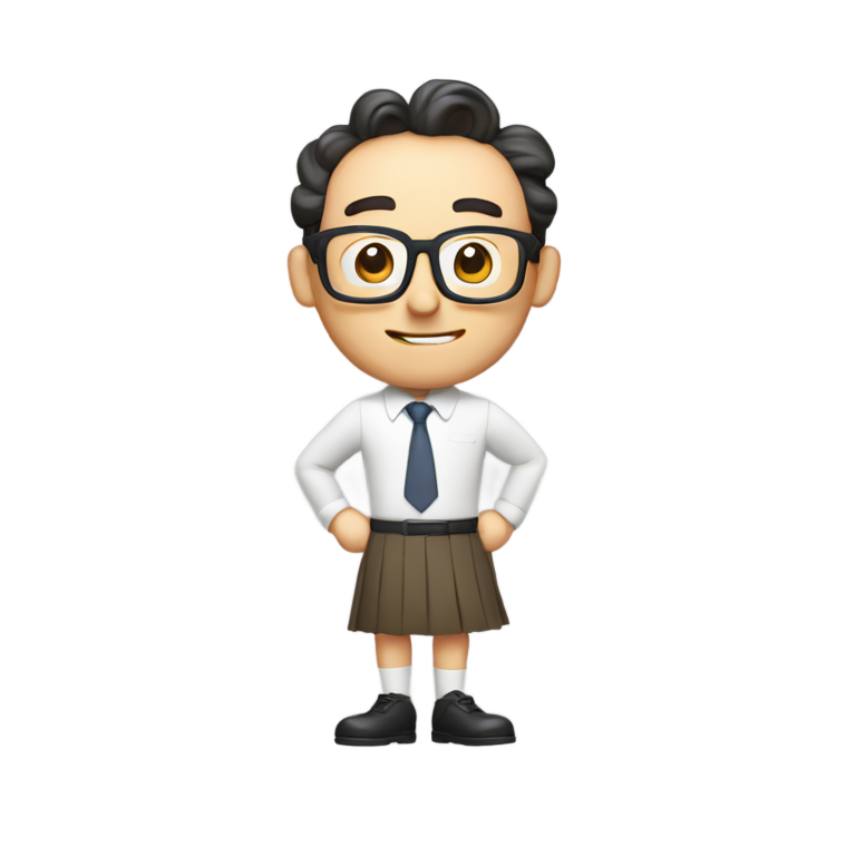 genmoji : Tom Kenny portant une jupe