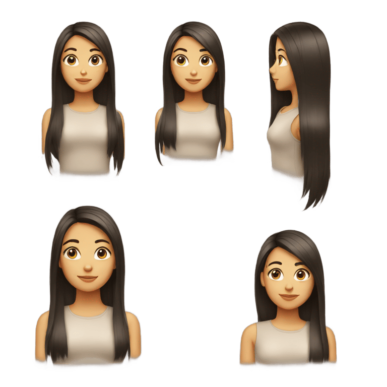 絵文字：Girl with straight hair