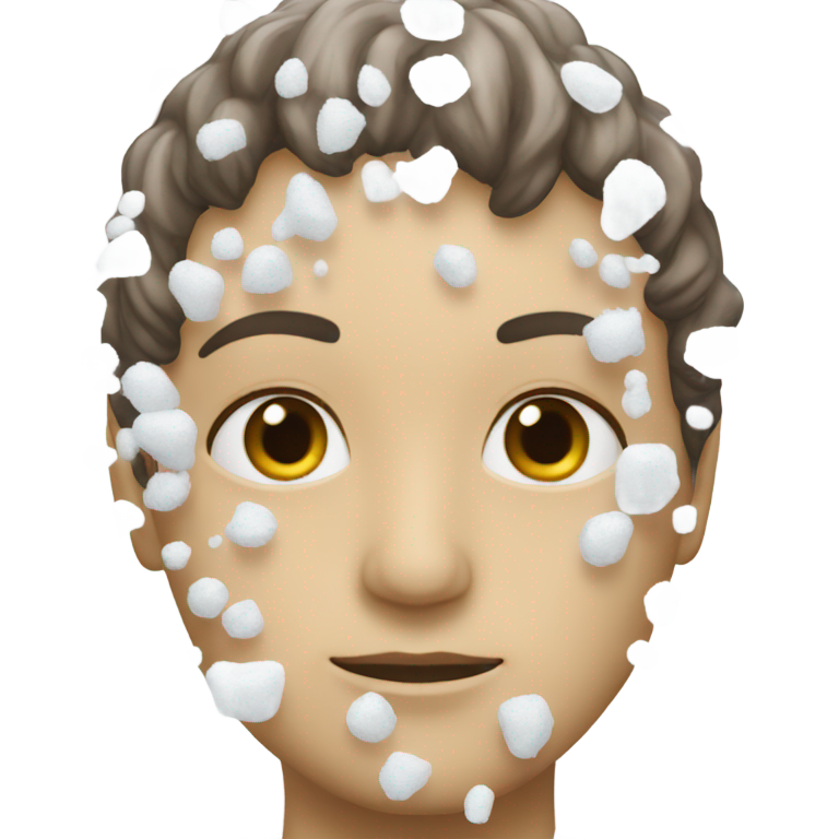 genmoji：人脸覆盖着白色粘稠物。