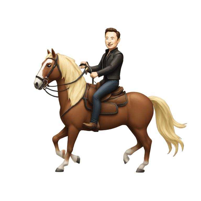 絵文字：Elon Musk riding a horse