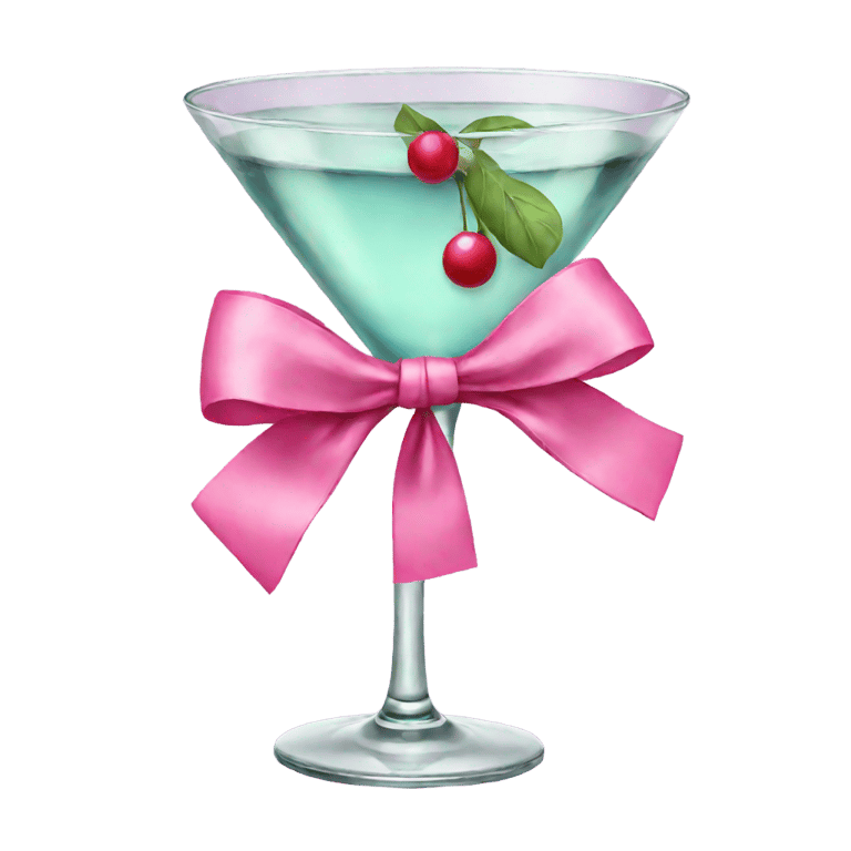 絵文字：Martini with pink bow