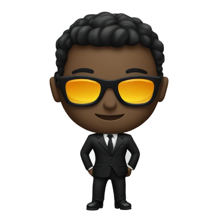 genmoji：戴墨镜的黑色西装特工