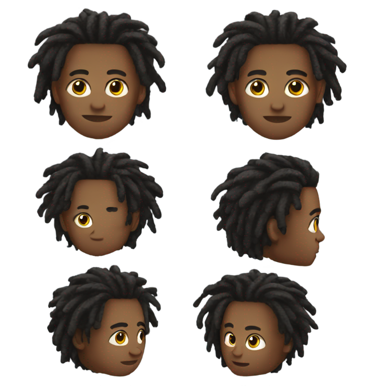 genmoji：黑人男性，短乱脏辫