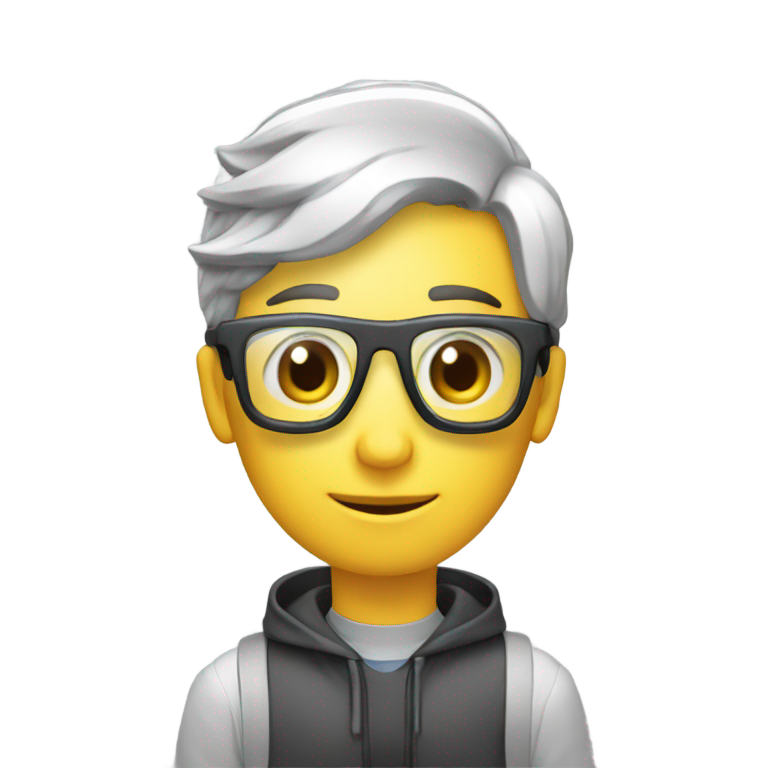 genmoji : Chercheur en IA travaillant dur avec un ordinateur portable