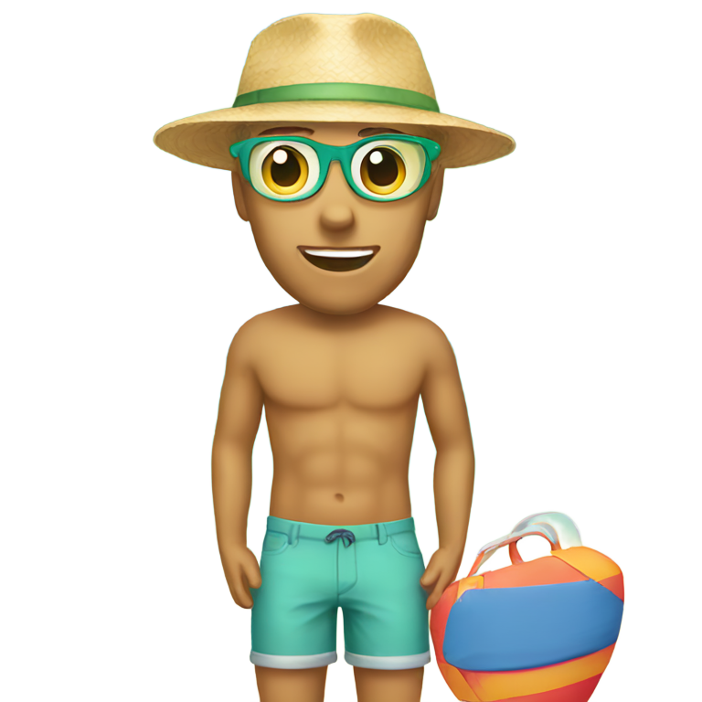 genmoji：海滩生活图标，专为免费海滩和海滩俱乐部网站设计