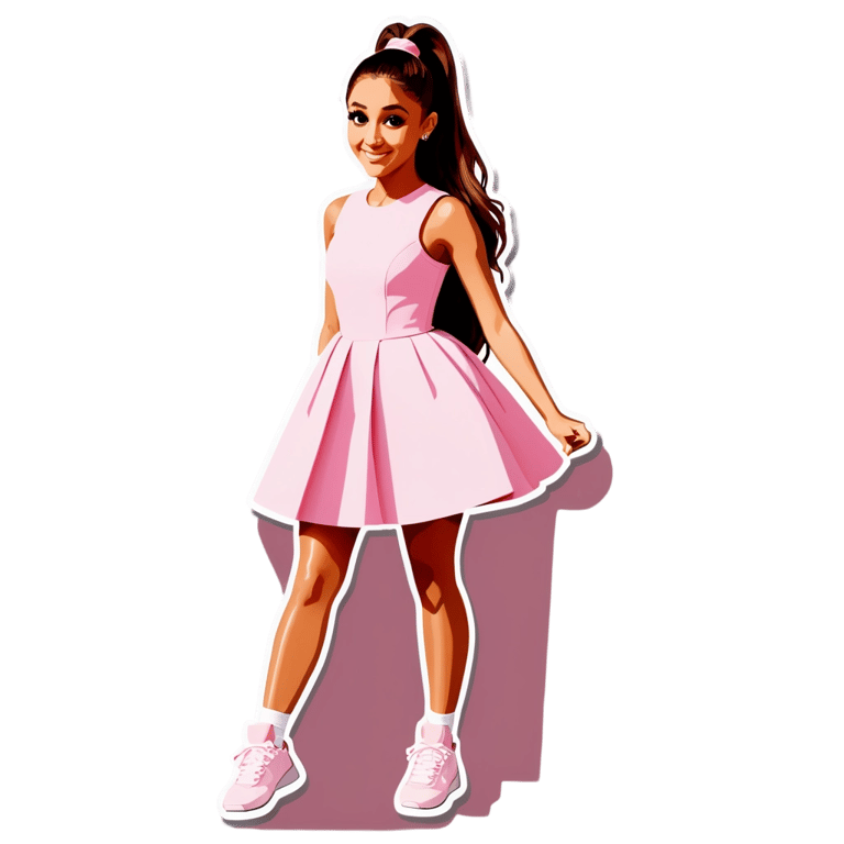 genmoji：Ariana grande pink dress