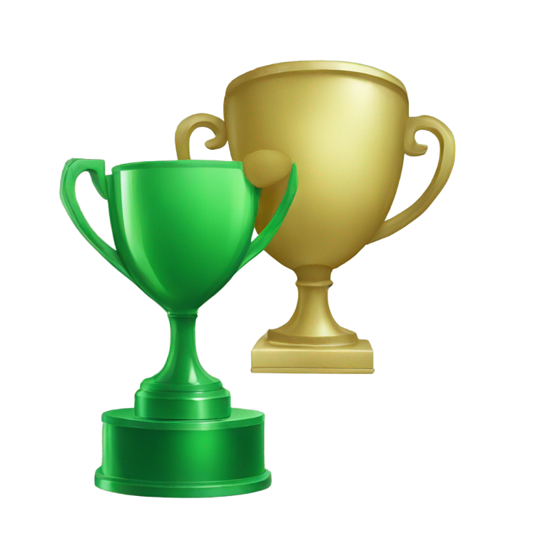 genmoji: a green trophy (no other color than green)