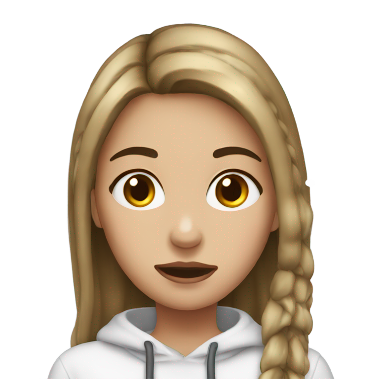 genmoji：普通女孩嘴里滴着白色液体