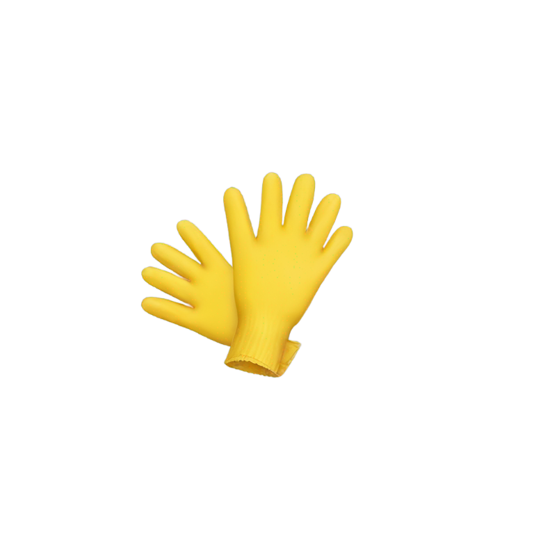 genmoji：XXL 长袖黄色橡胶手套