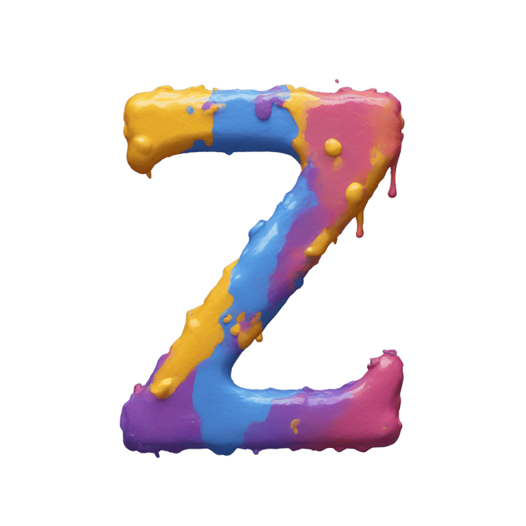 genmoji: Letter z made out of zomp paint