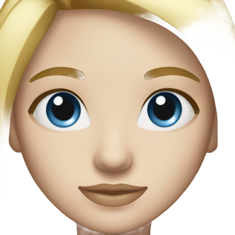 genmoji：创建一个金发蓝眼、单眉、中长发的女孩