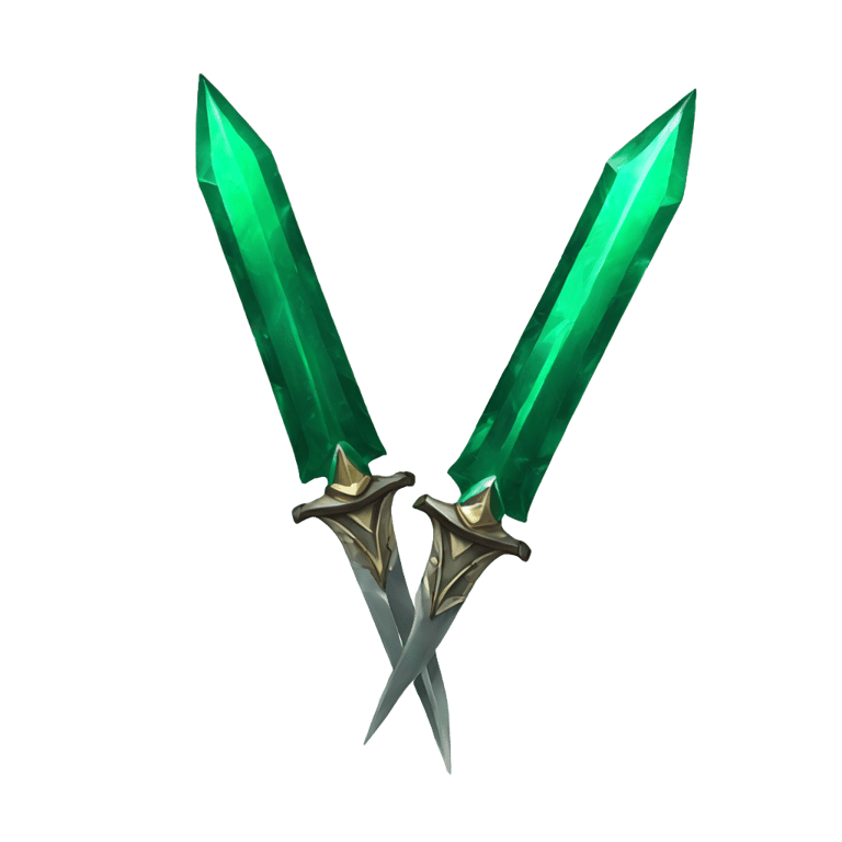 genmoji: 2 crossed emerald daggers