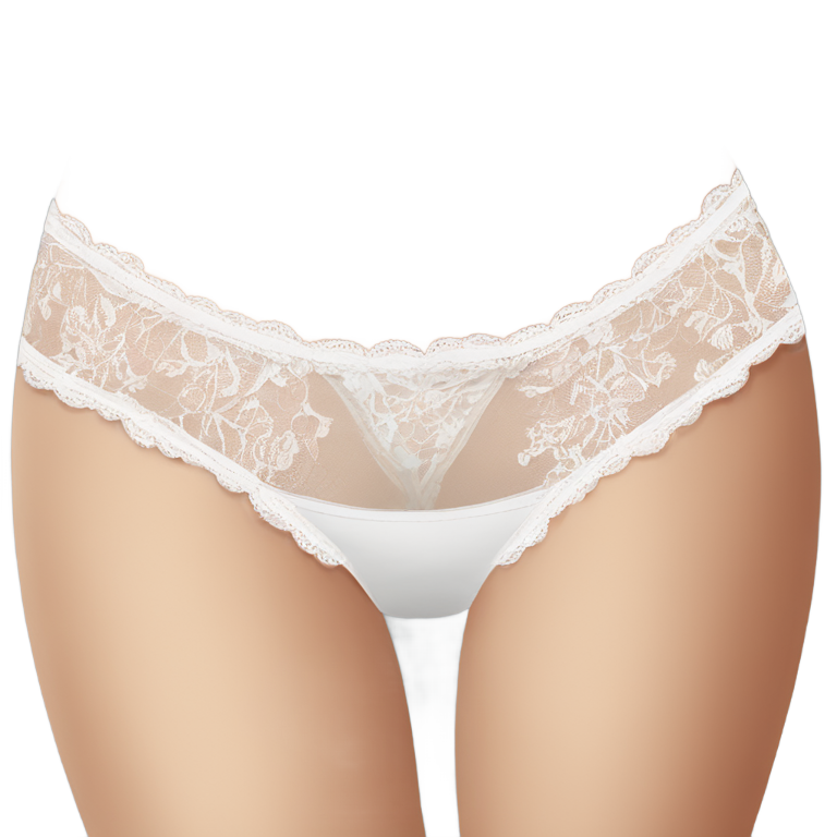 genmoji : Fesses en lingerie blanche en dentelle