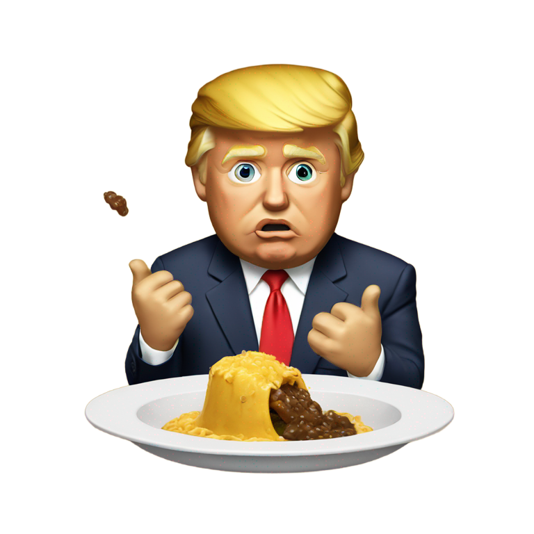 genmoji : Donald Trump mangeant de la merde