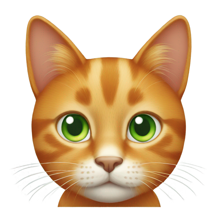 genmoji: Ginger cat with green eyes