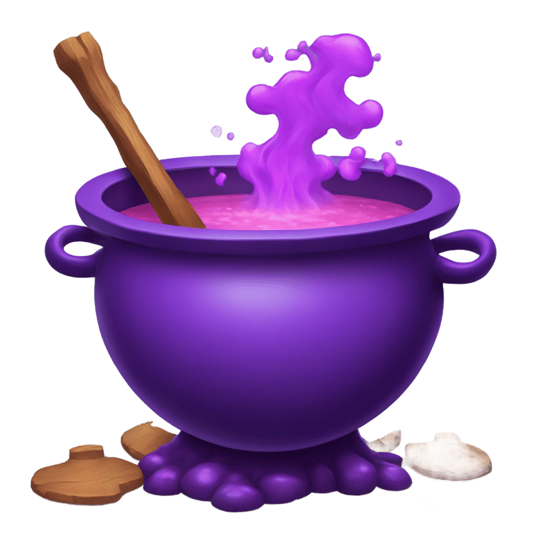 絵文字：witch cauldron with purple soup