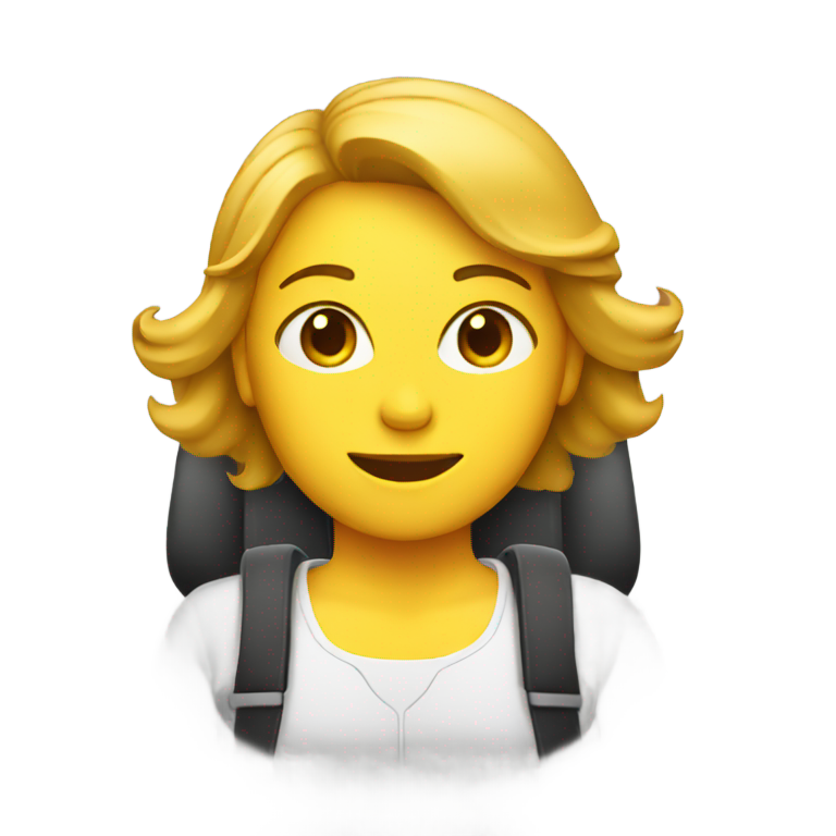 genmoji：女司机使用安全带，后座有儿童座椅