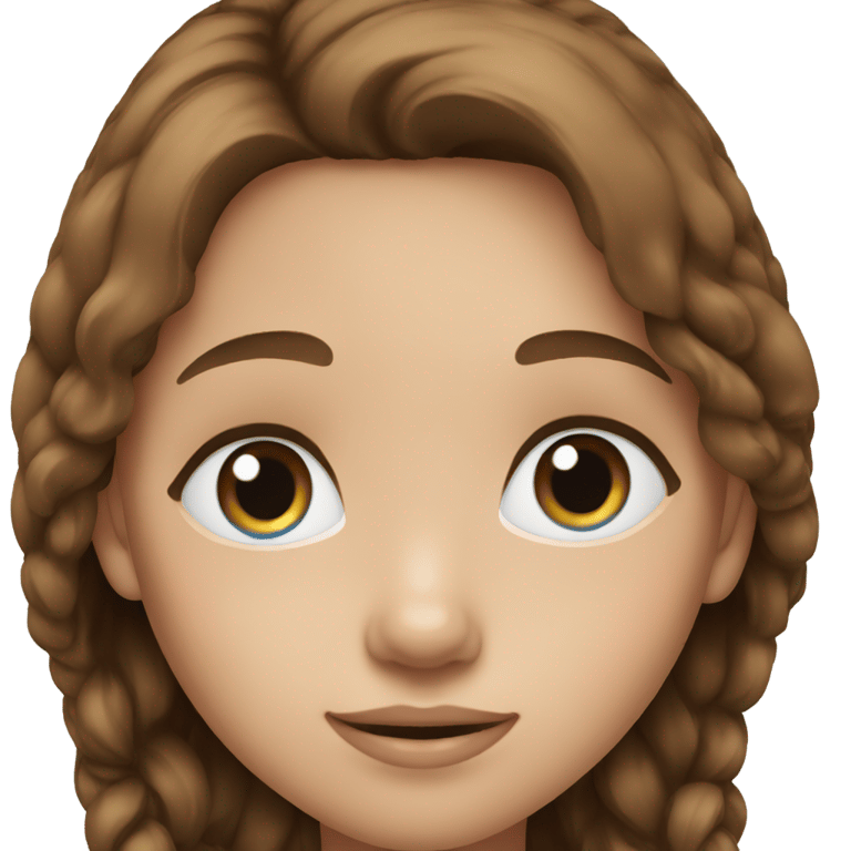 genmoji : Fille aux cheveux bruns et aux yeux bleus
