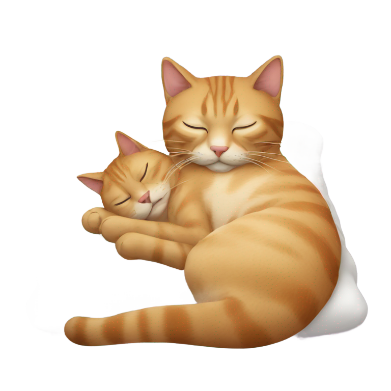 絵文字：猫が寝ている男の顔に尻を乗せて座っている