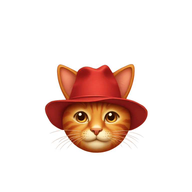 genmoji：一只戴着帽子的红猫