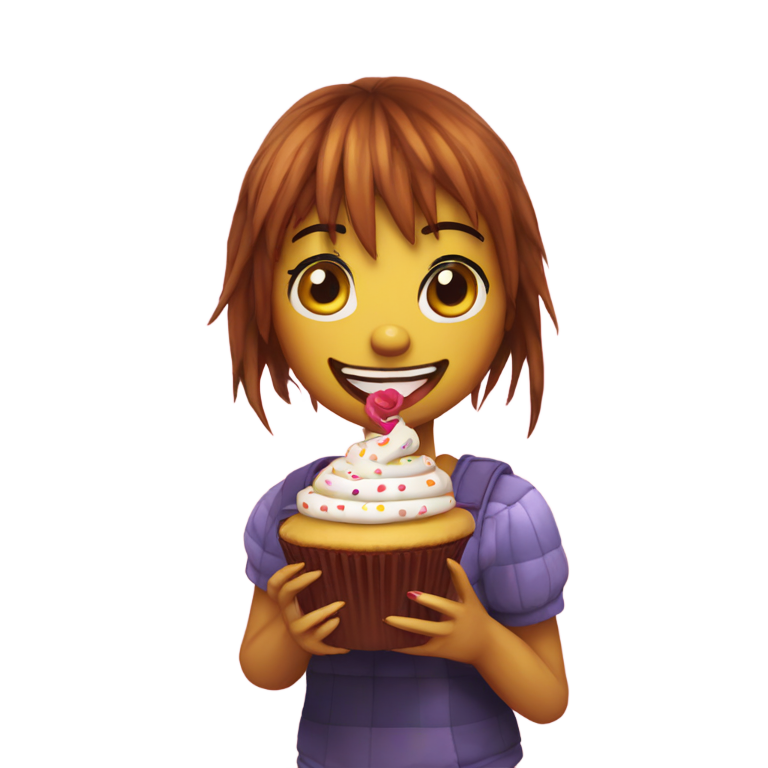 絵文字：FNAF 1のチカがカップケーキを持っている