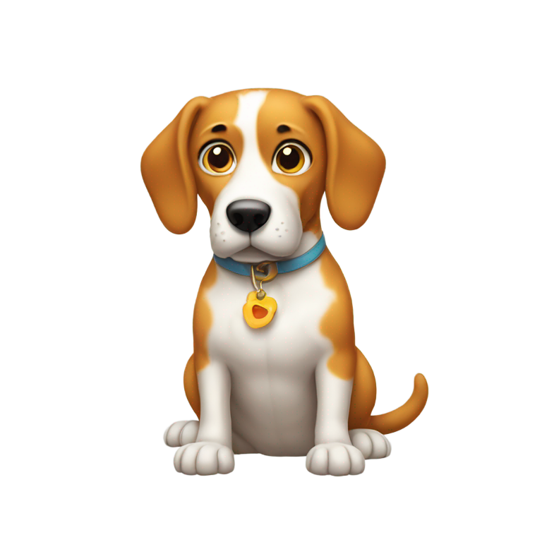 genmoji : Émoji chat-chien, fond blanc