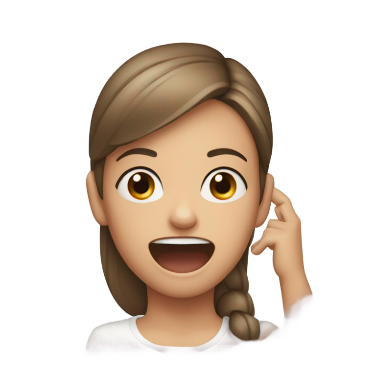 genmoji：女孩手交叉抱着脖子尖叫