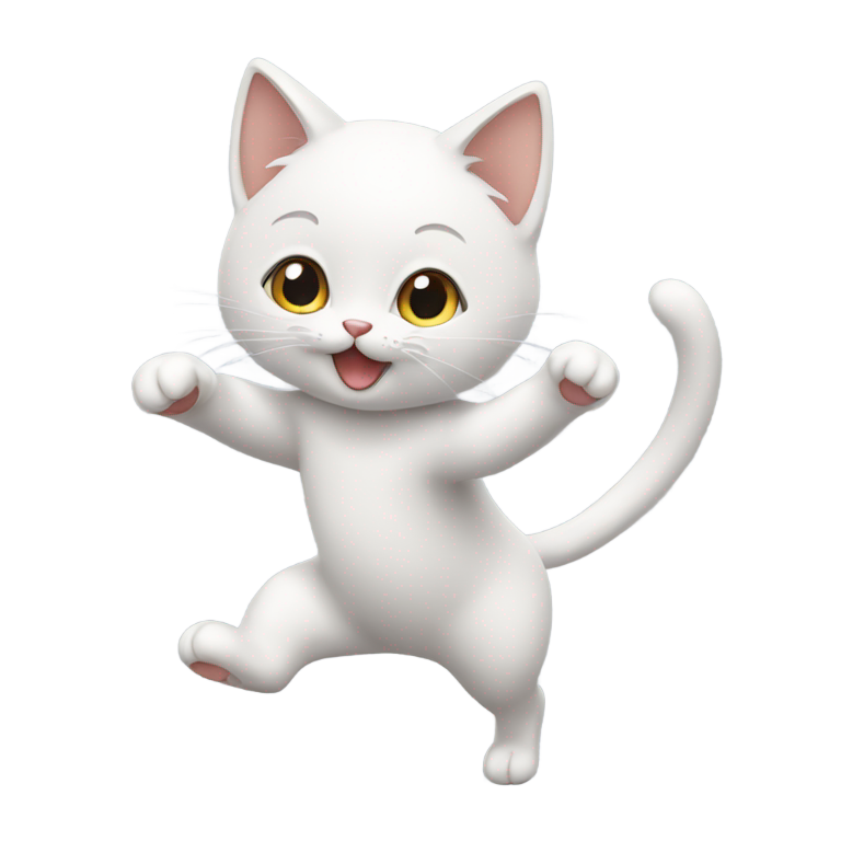 絵文字：踊る子猫