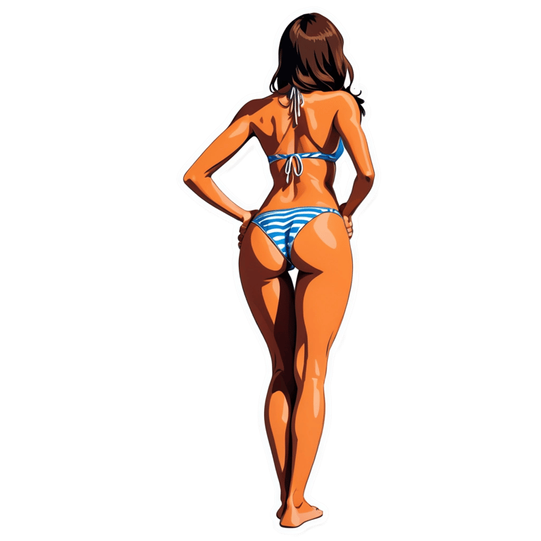 genmoji: woman bent over in bikini