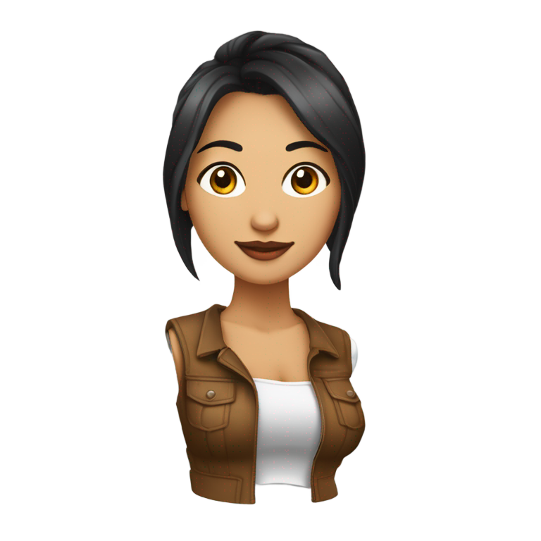 絵文字：cree un emoji d'une femme tres belle bien habillé et avec des formes genereuses au niveau de la poitrine et des hanche ainsi quune taille fine faut quelle sois sexy