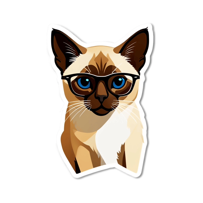 genmoji：戴眼镜的暹罗猫