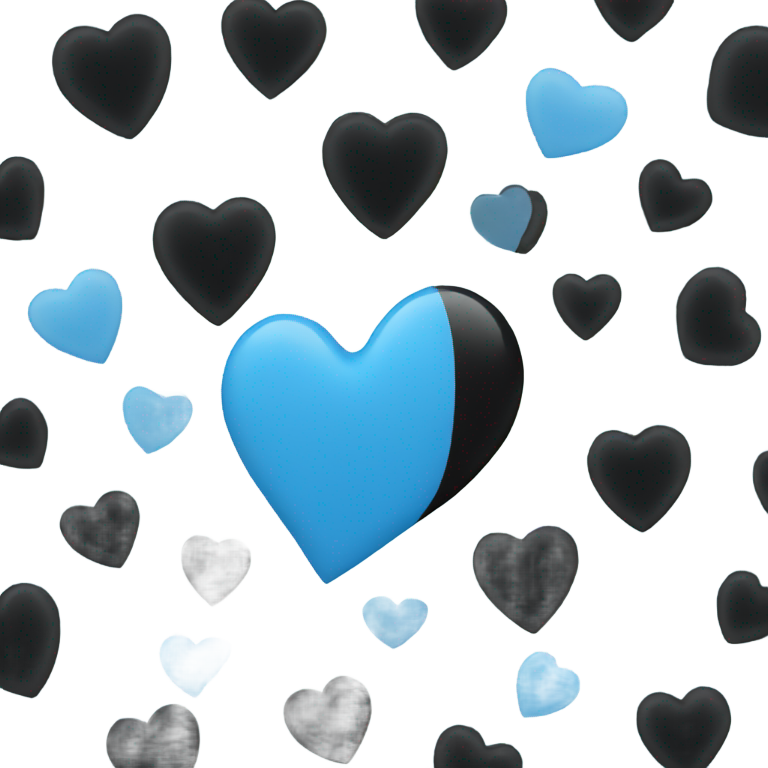 genmoji : Cœur noir et bleu