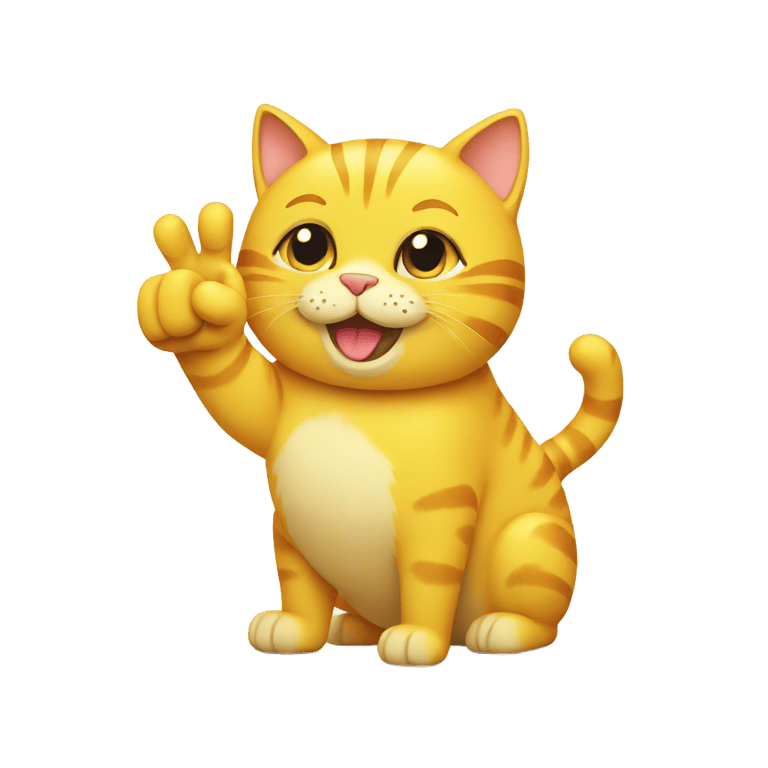 genmoji : Yellow cat thumbs up