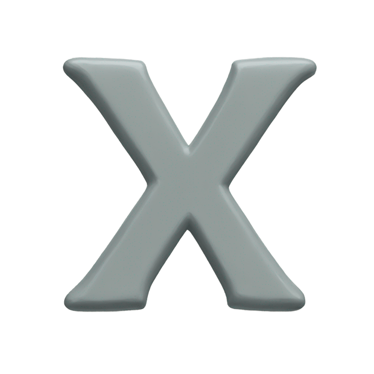 genmoji：Letter x made out of xanadu gray paint