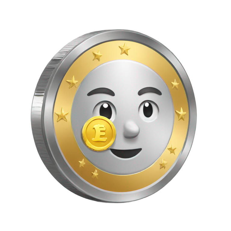絵文字：ユーロ用の硬貨。