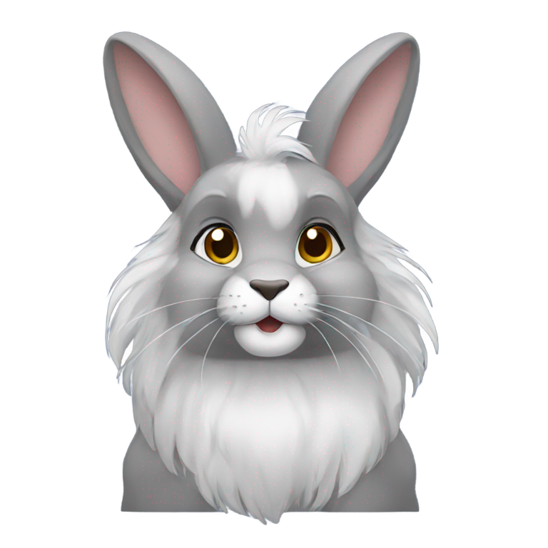 genmoji：一只灰色的狮子头兔子