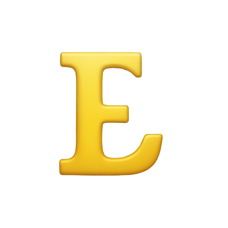 絵文字：White and yellow letter "E"