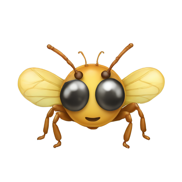genmoji: Rollie pollie bug with a bow tie