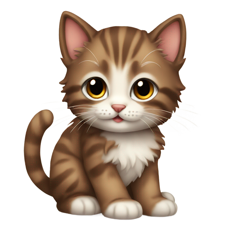 genmoji : Mignon petit chat avec une fourrure brune