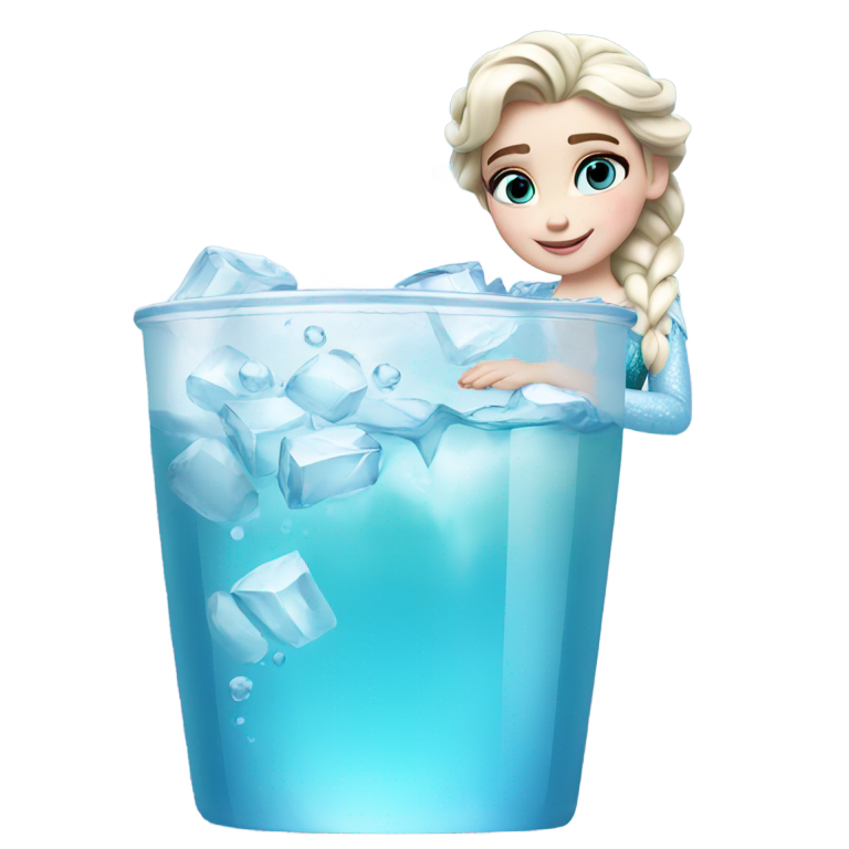 genmoji：A elsa drink water