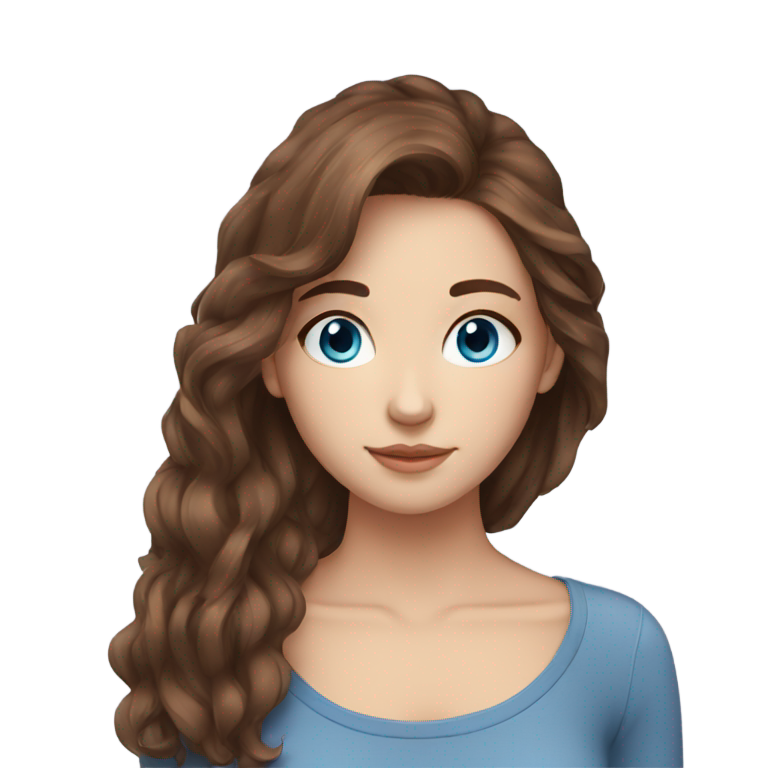 genmoji : Fille cozy aux cheveux bruns et aux yeux bleus AVEC UN COMPAGNON