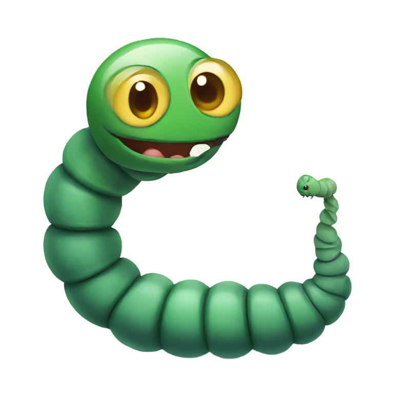 絵文字：毛虫の頭を持つ虫