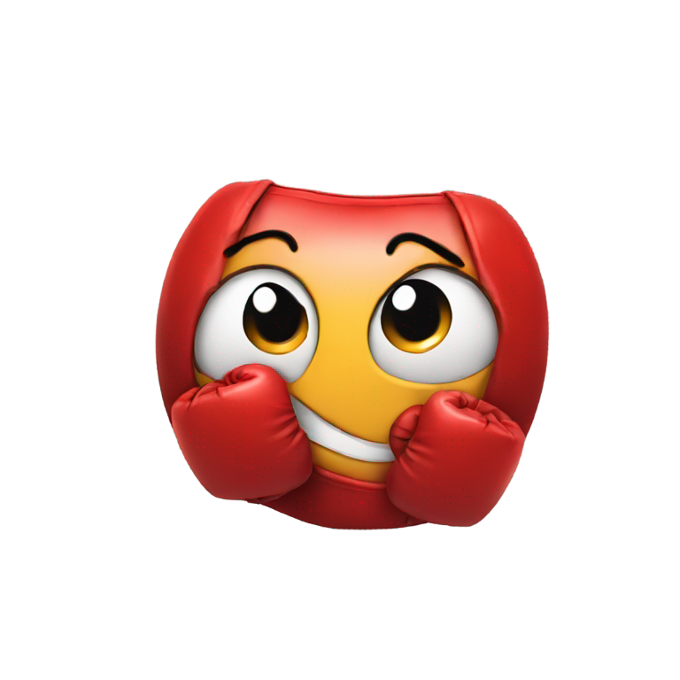 genmoji: Sassy emoji face with boxing gloves