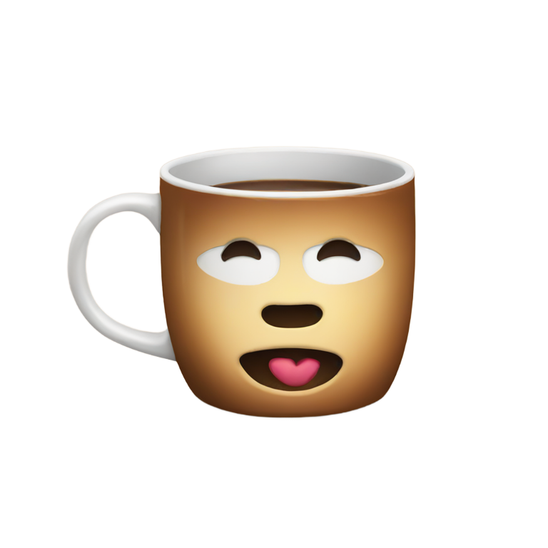 genmoji: aesthetic coffee in a mug