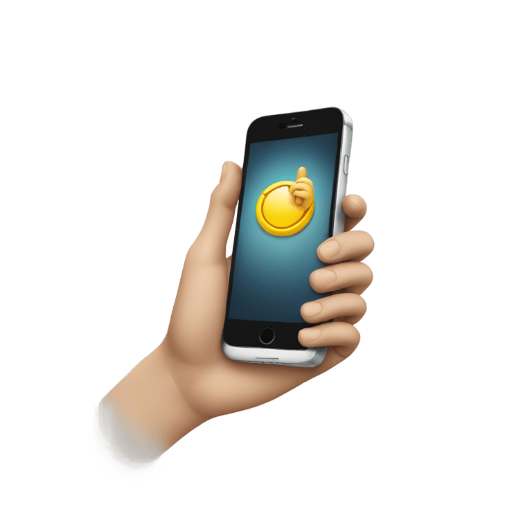 genmoji : One white hand having an Iphone into
